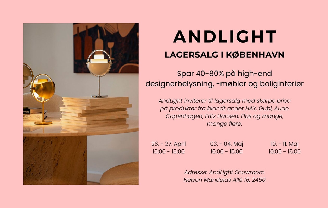 Eksklusivt lagersalg hos AndLight i København