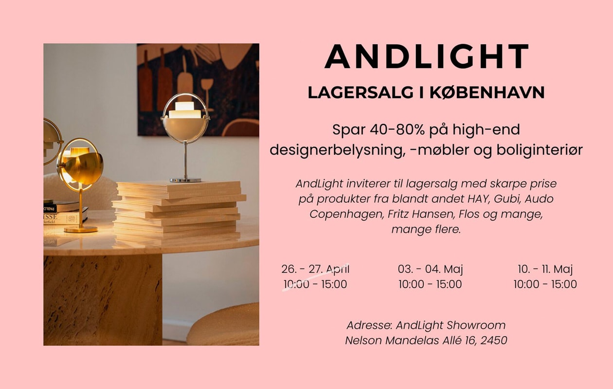 Eksklusivt lagersalg hos AndLight i København