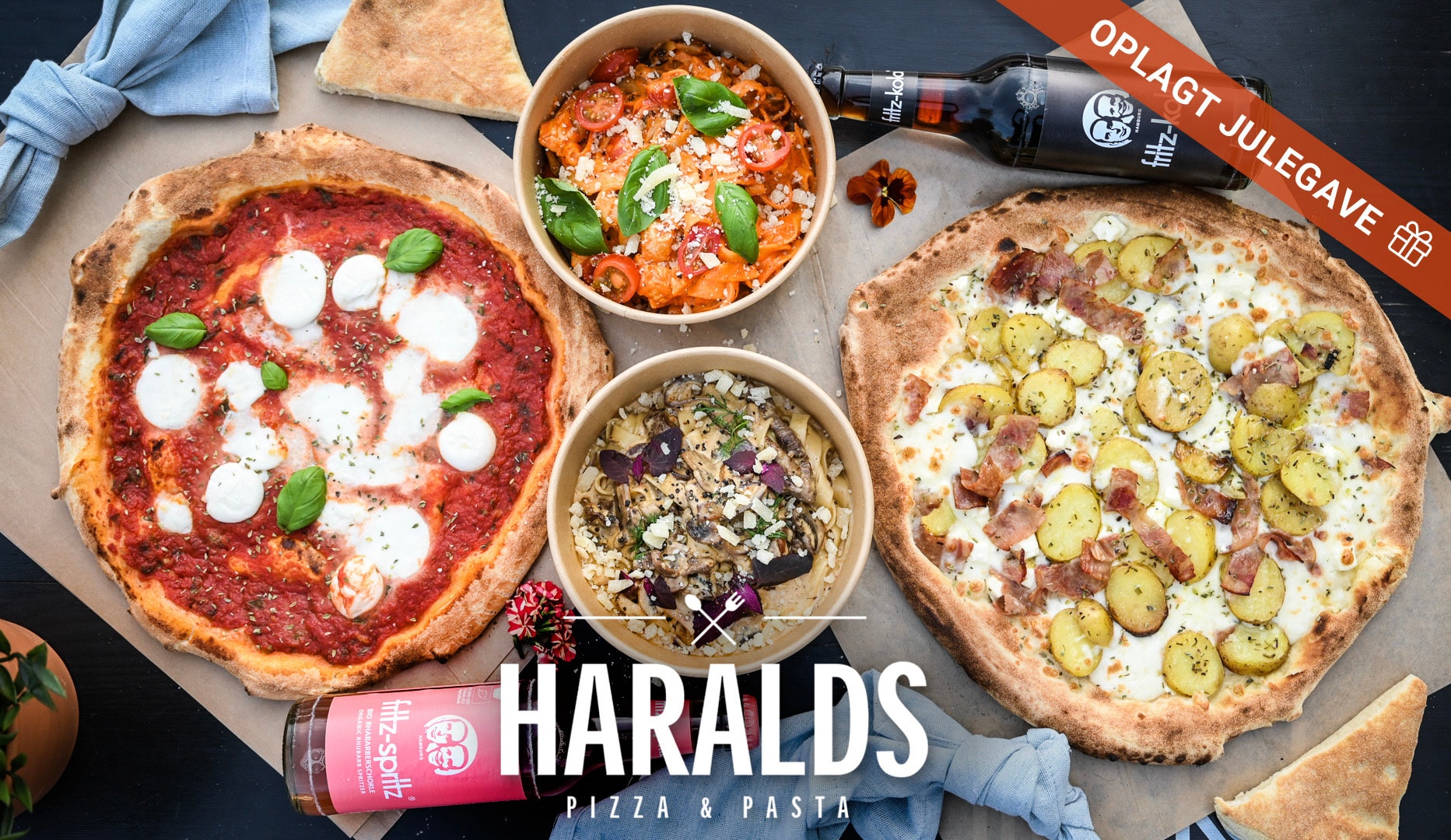 Valgfri pizza/pasta + drik for 2 pers. Tilbud på oplevelser i