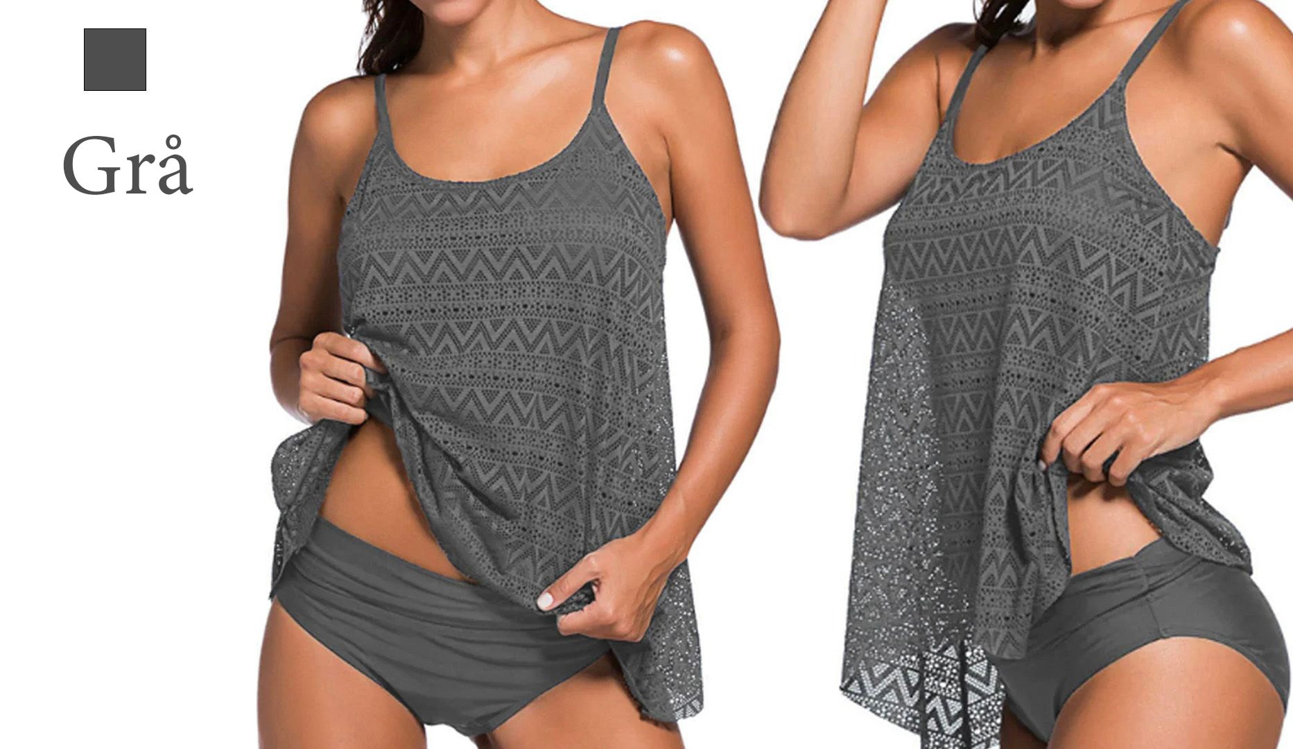 Tankini med blonde - str. S-4XL