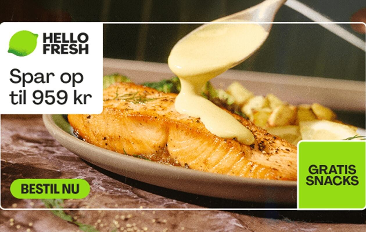 Spar Op Til 959 Kr. På 5 Måltidskasser Fra HelloFresh!
