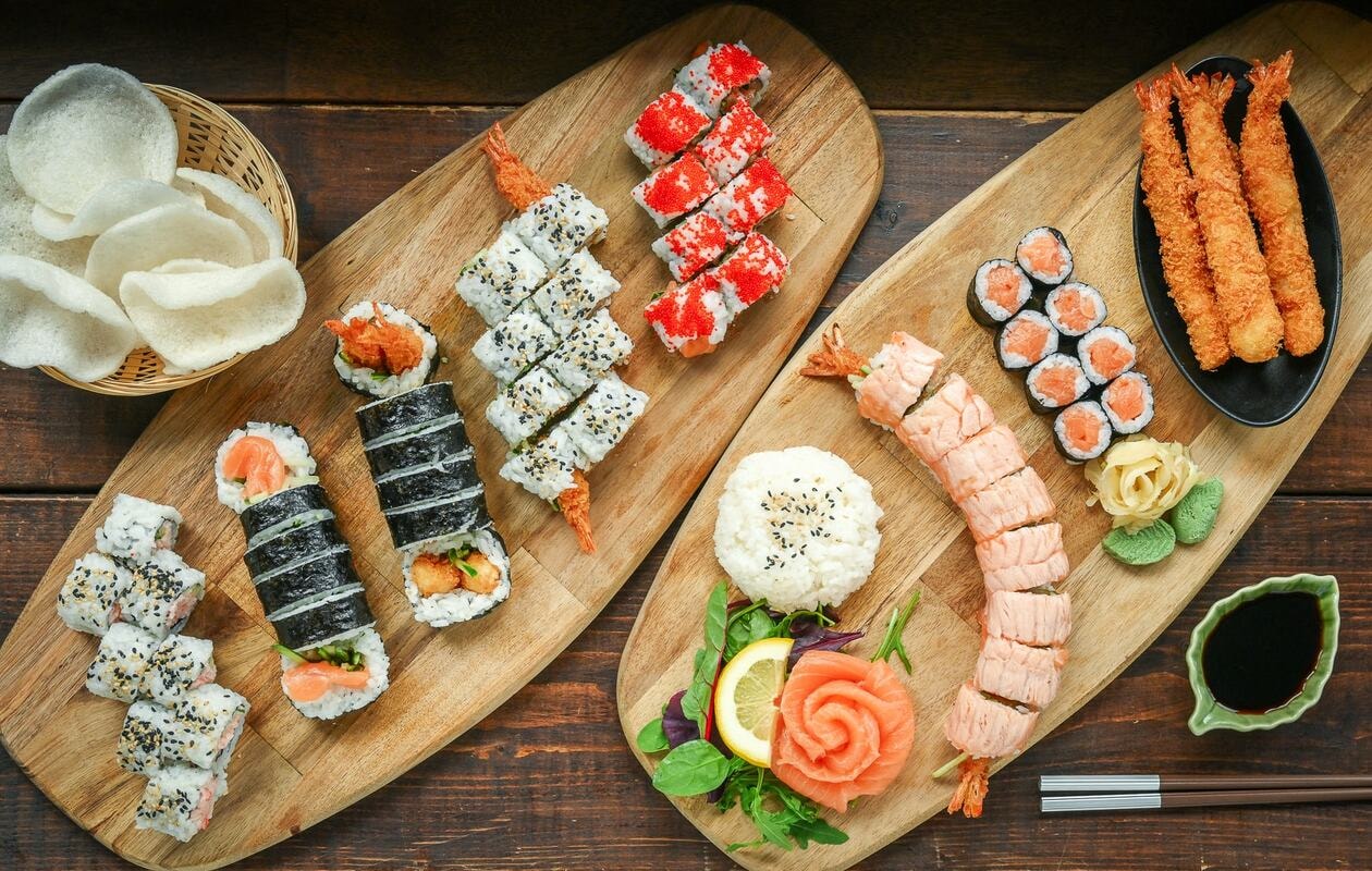 Sushi i Hellerup - Menuer m. 46/62 stk.