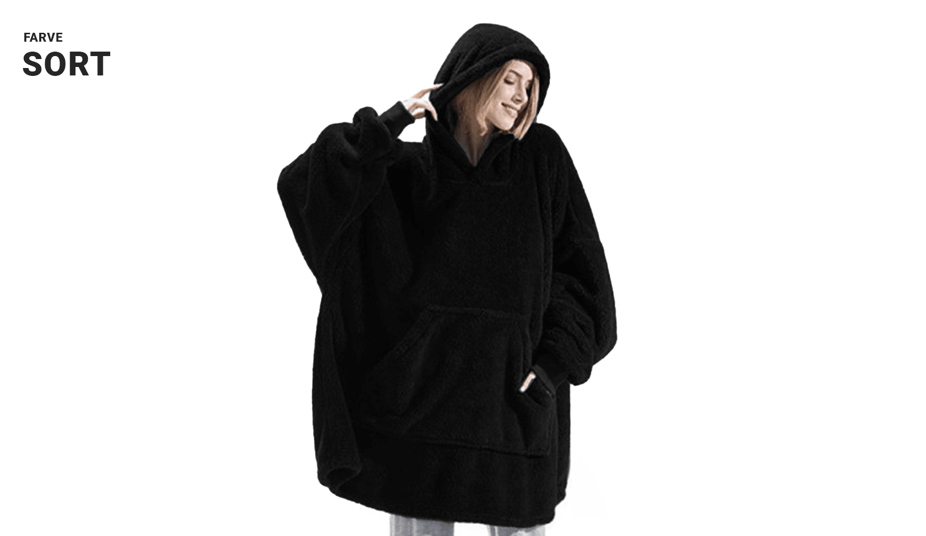 Hoodie/tæppe i fleece