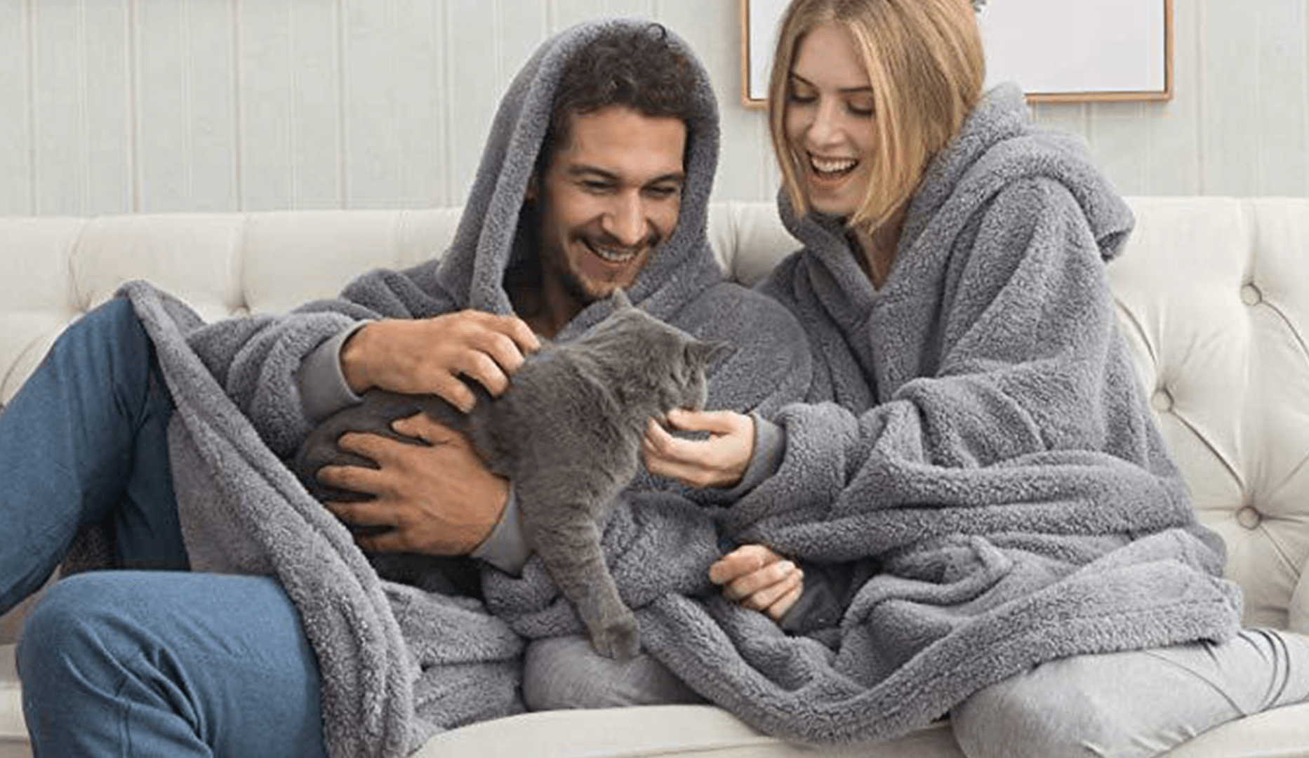 Hoodie/tæppe i fleece