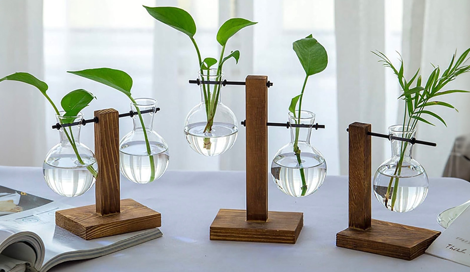 NYHED: Vase i træ og glas