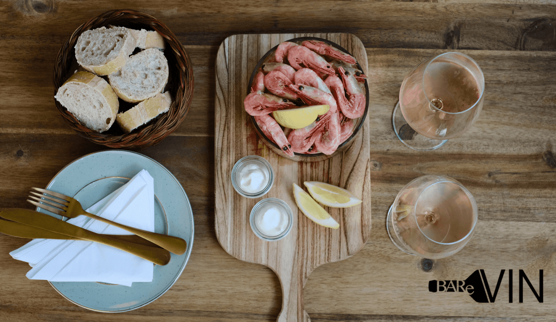 Pil-selv-rejer ad libitum + vin