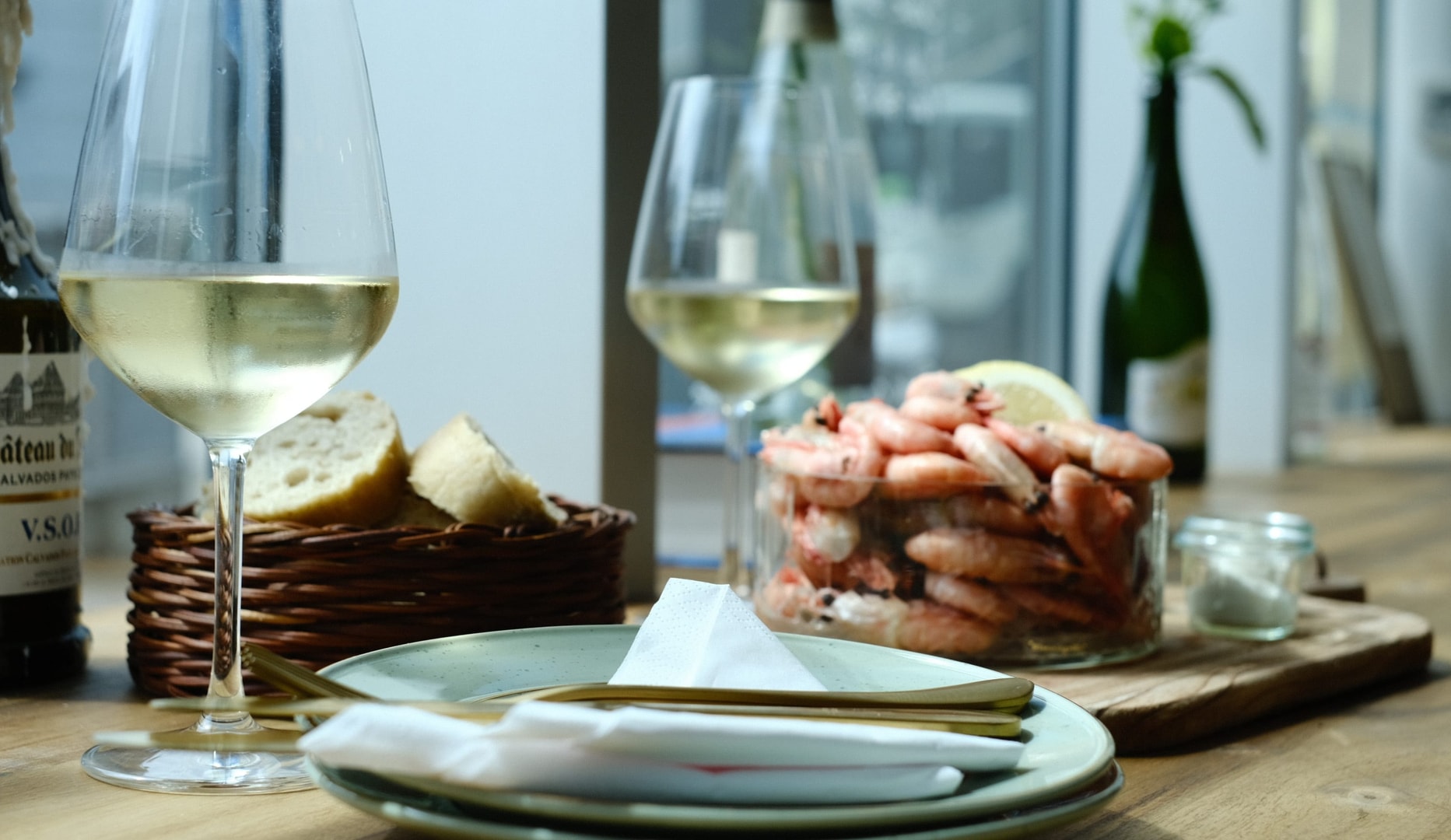 Pil-selv-rejer ad libitum + vin