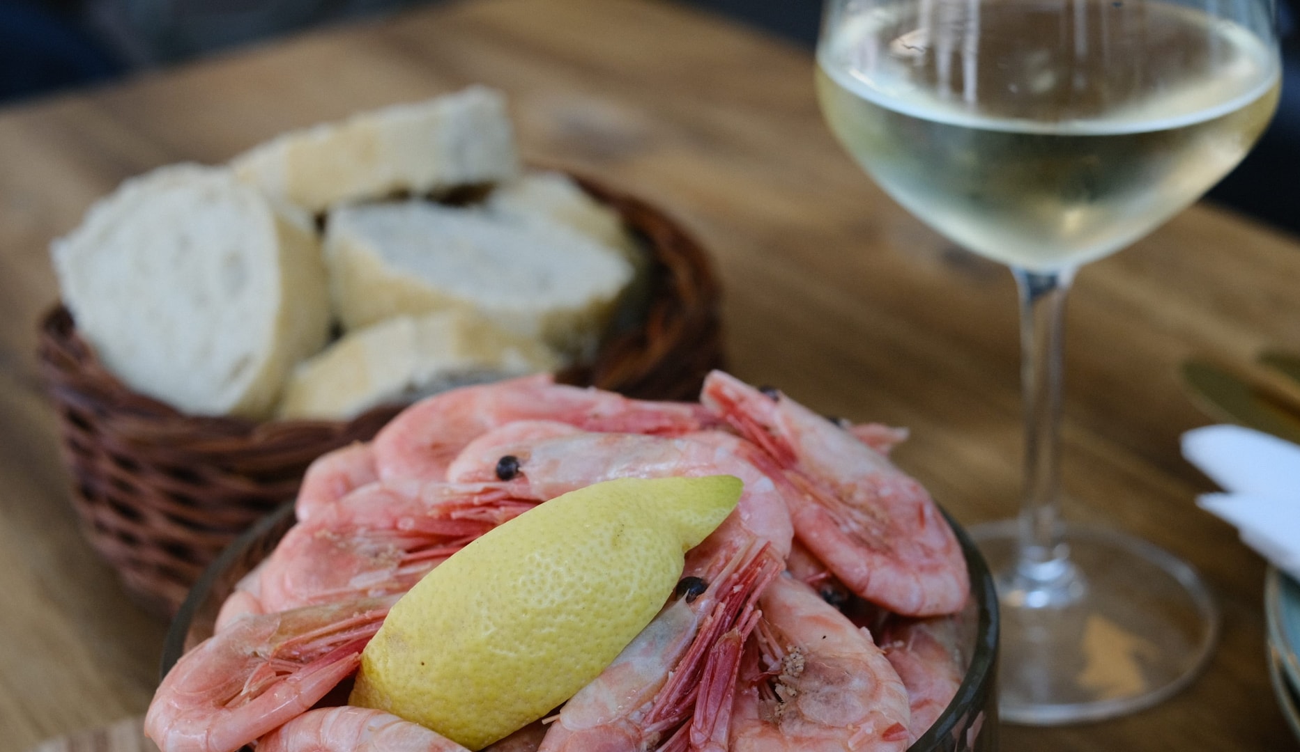 Pil-selv-rejer ad libitum + vin
