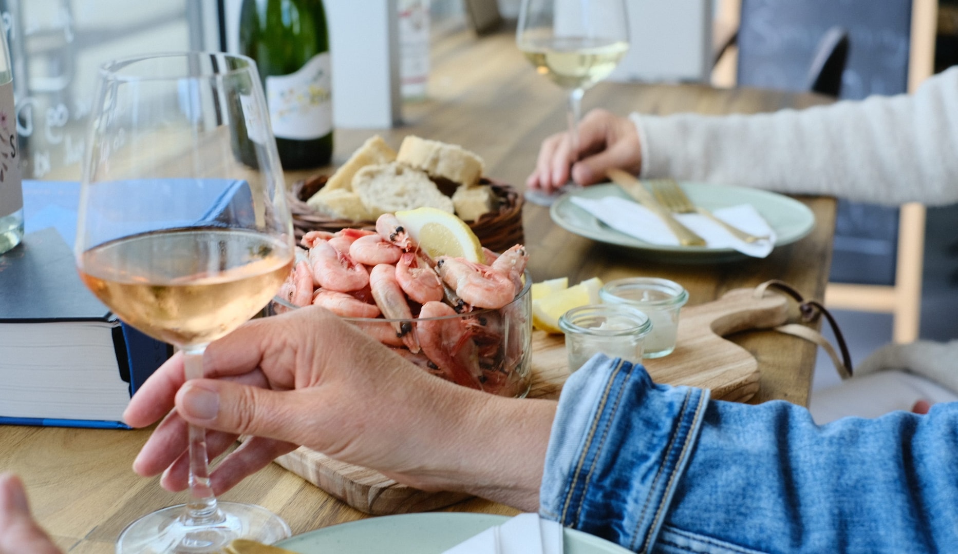 Pil-selv-rejer ad libitum + vin