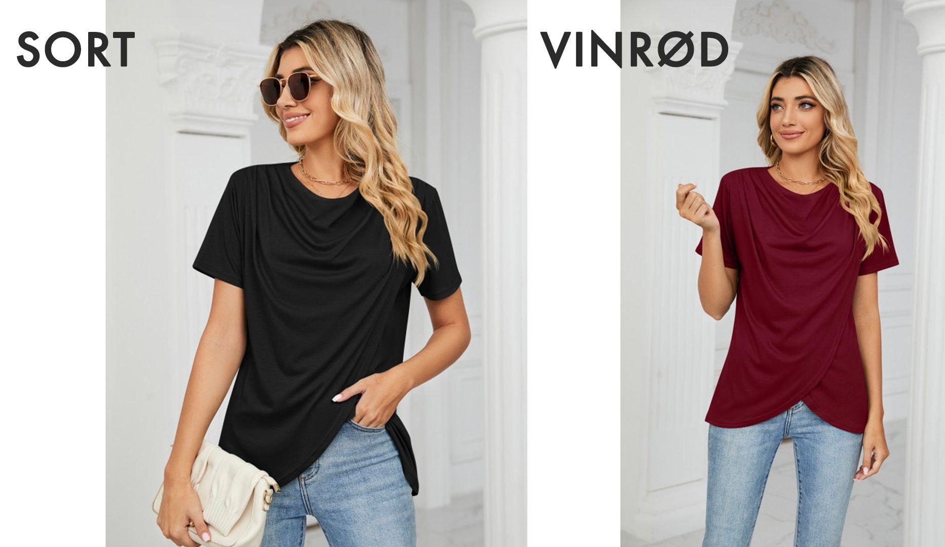 Casual feminin t-shirt - fri fragt!