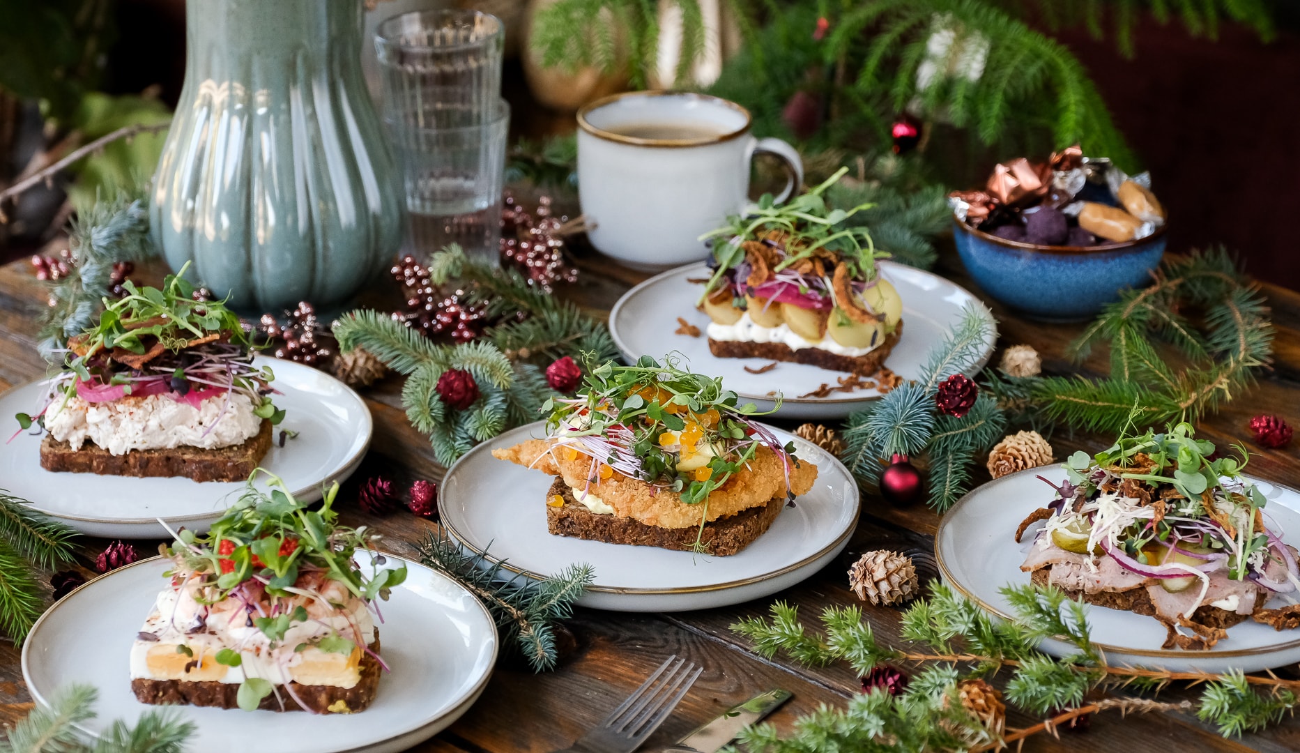 Juledekorations-kursus m. gourmetsmørrebrød