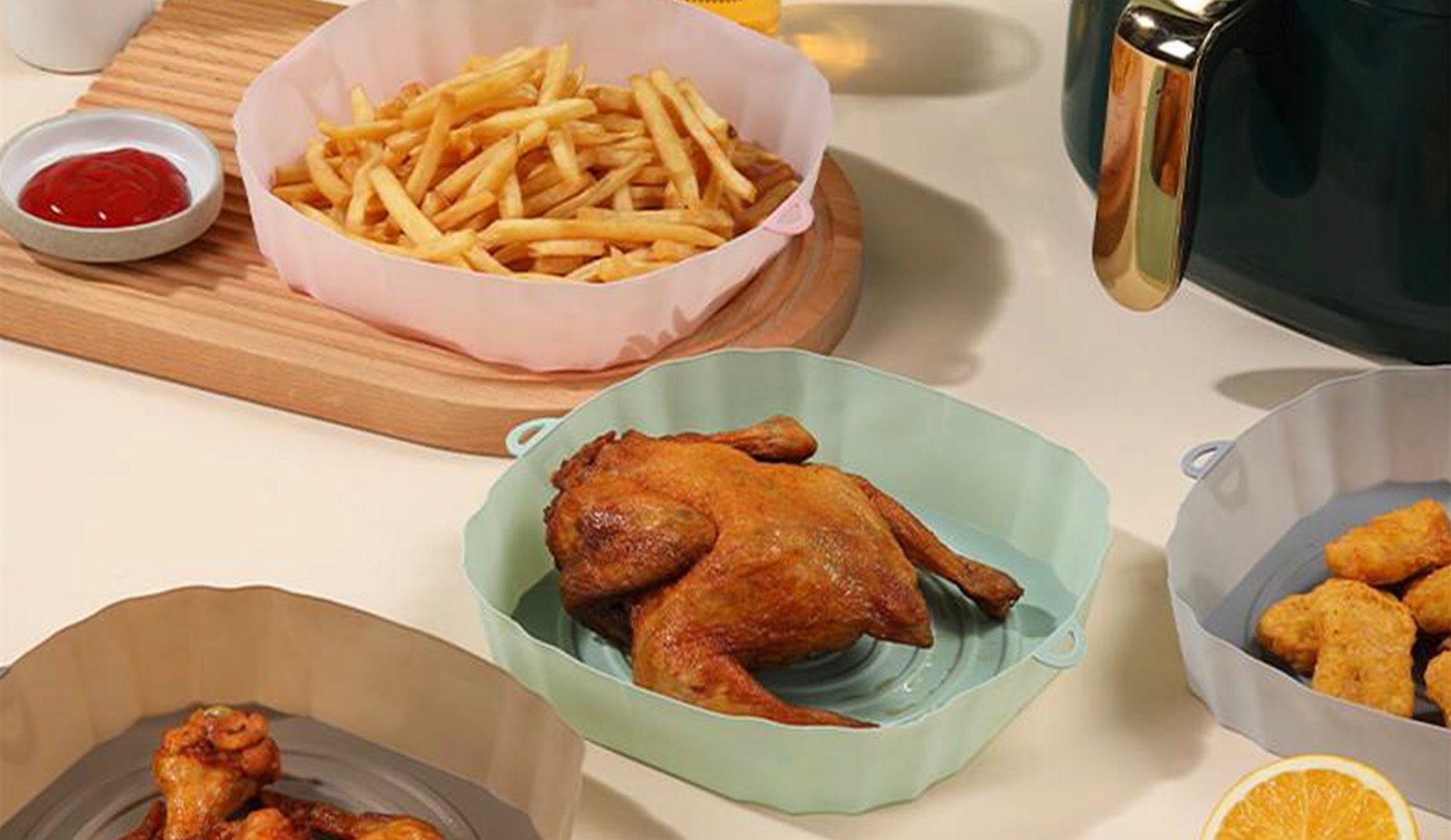 1/2/4 stk. Silikoneform til Airfryer