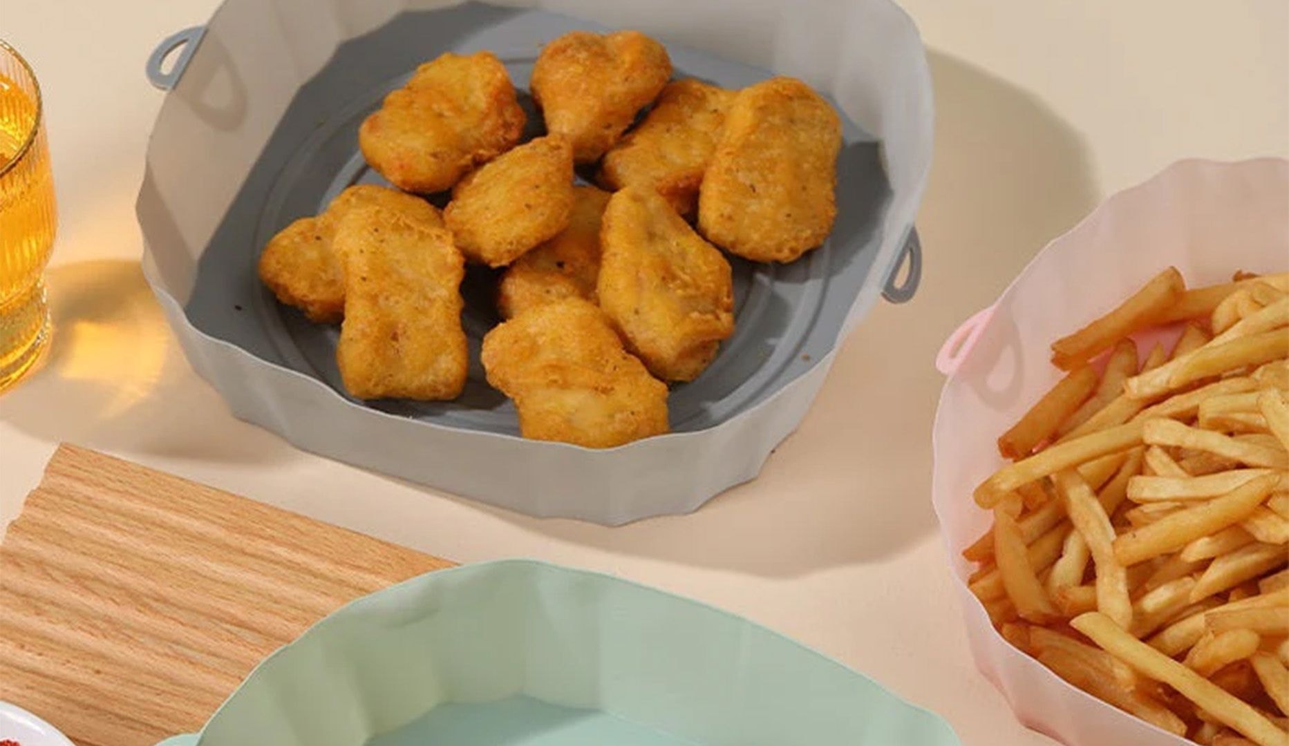 1/2/4 stk. Silikoneform til Airfryer