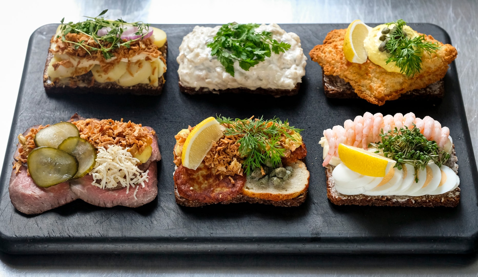 3 stk. Valgfri smørrebrød hos The Sandwich Company