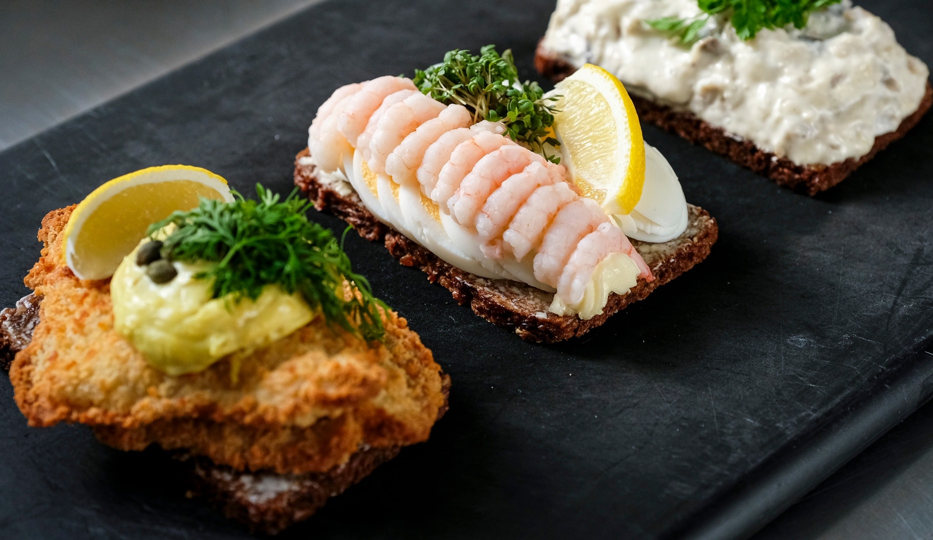 3 stk. Valgfri smørrebrød hos The Sandwich Company