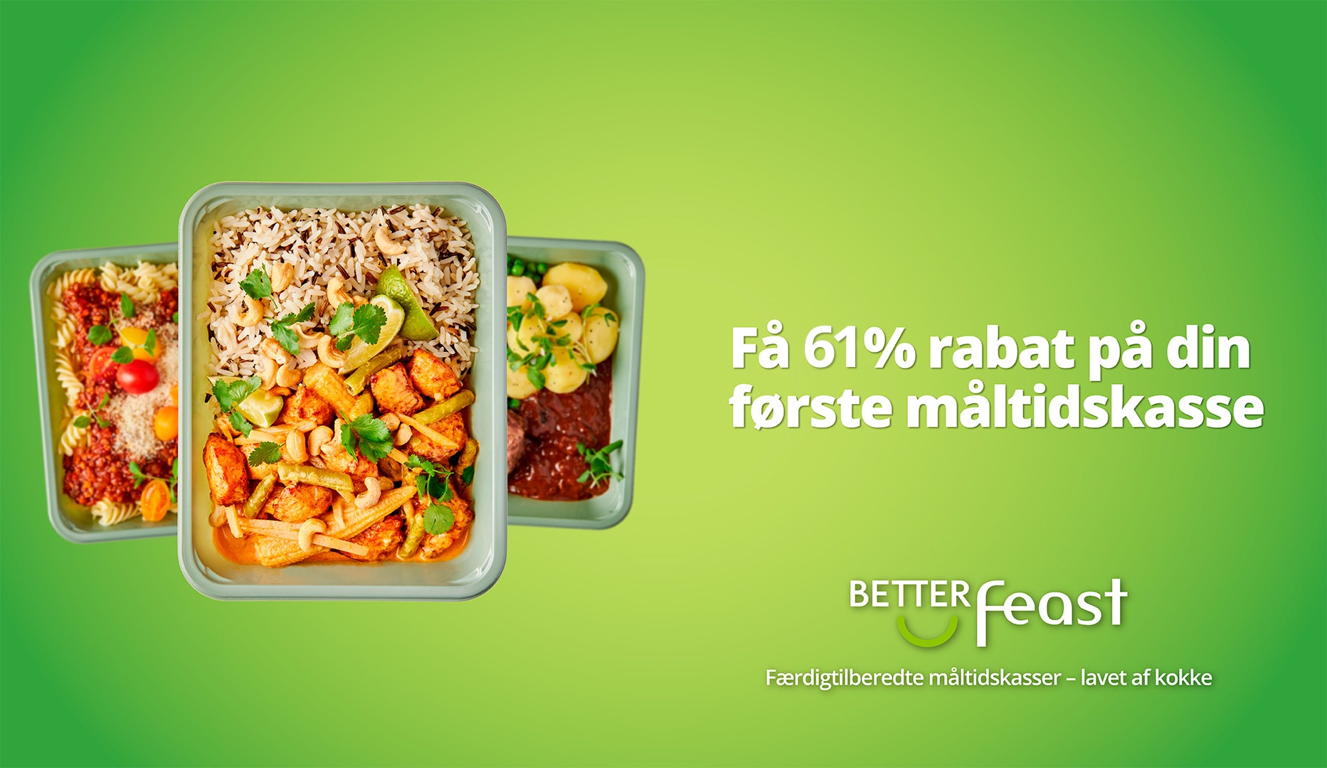 BetterFeast: Færdigtilberedte måltidskasser - lavet af kokke