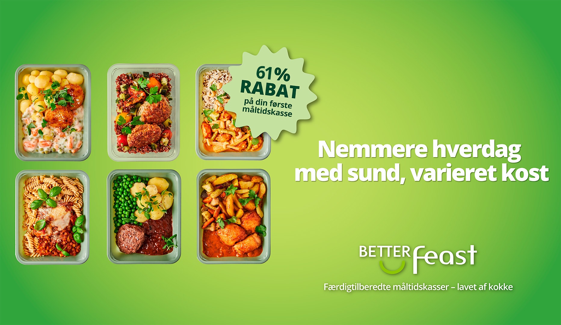BetterFeast: Færdigtilberedte måltidskasser - lavet af kokke