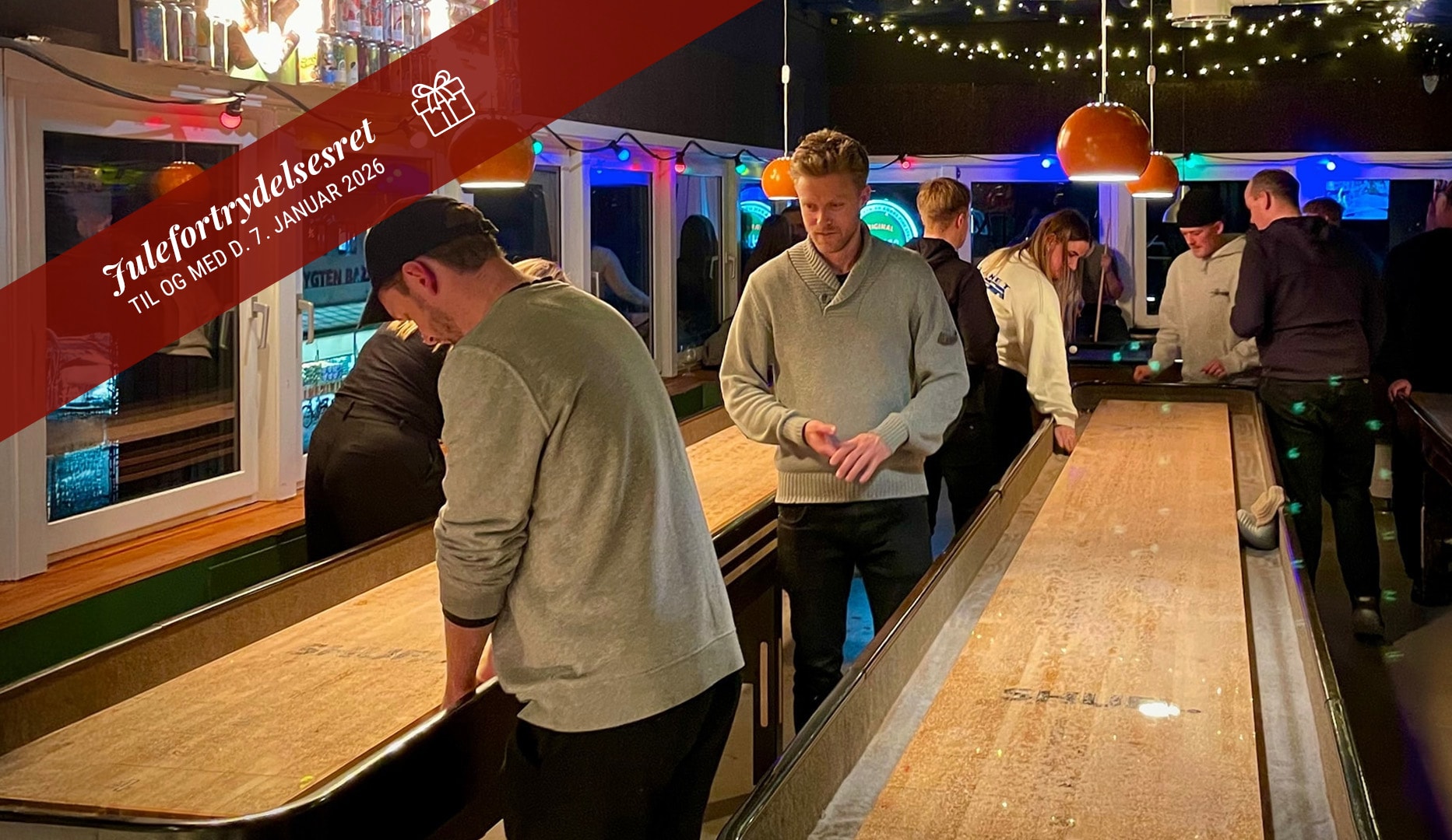 Shuffleboard + Valgfri Øl/Vin & Snacks