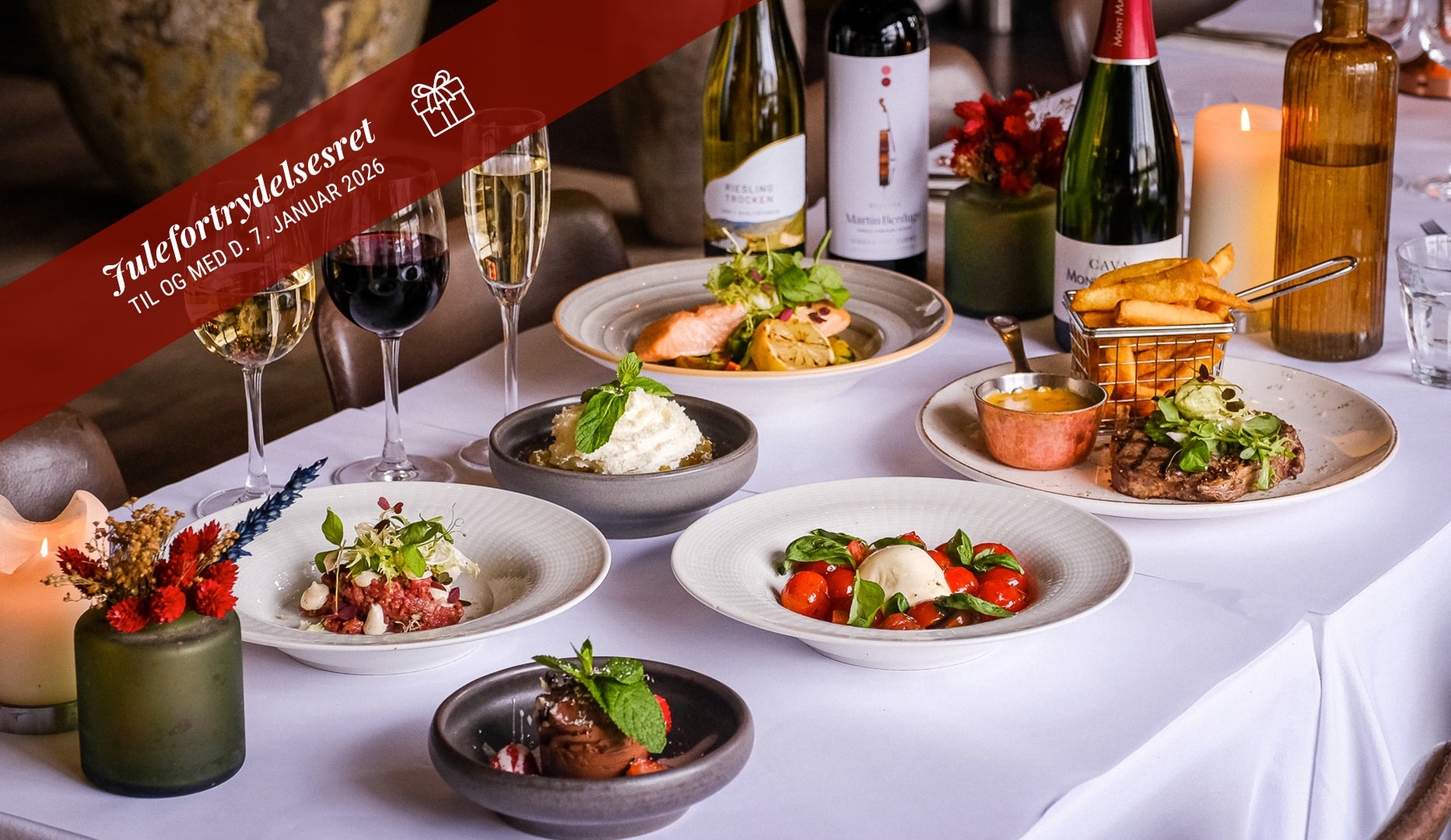 Valgfri 3-retters på Dag H - Mærk Vinterstemningen på Østerbros Skønneste Beliggenhed