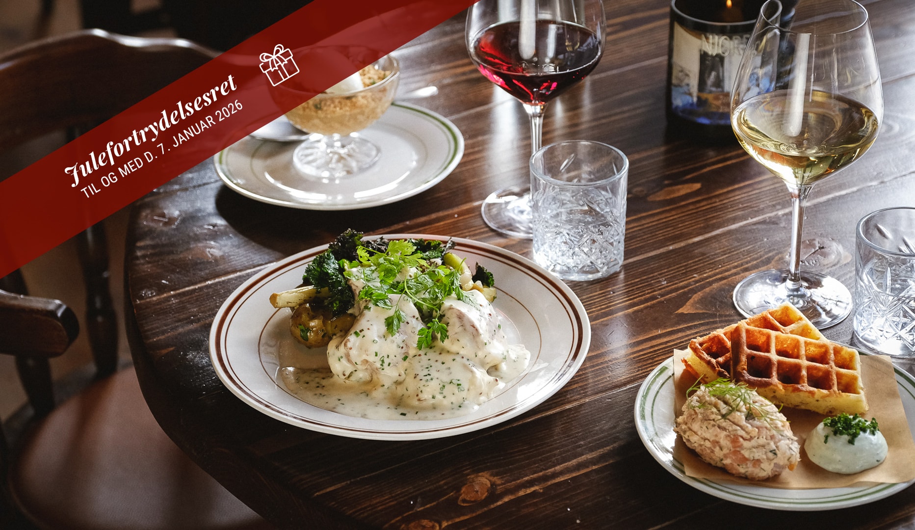 Nyd Julen på Frederiksberg - 3-Retters Vintermenu på EWALDS Brasserie