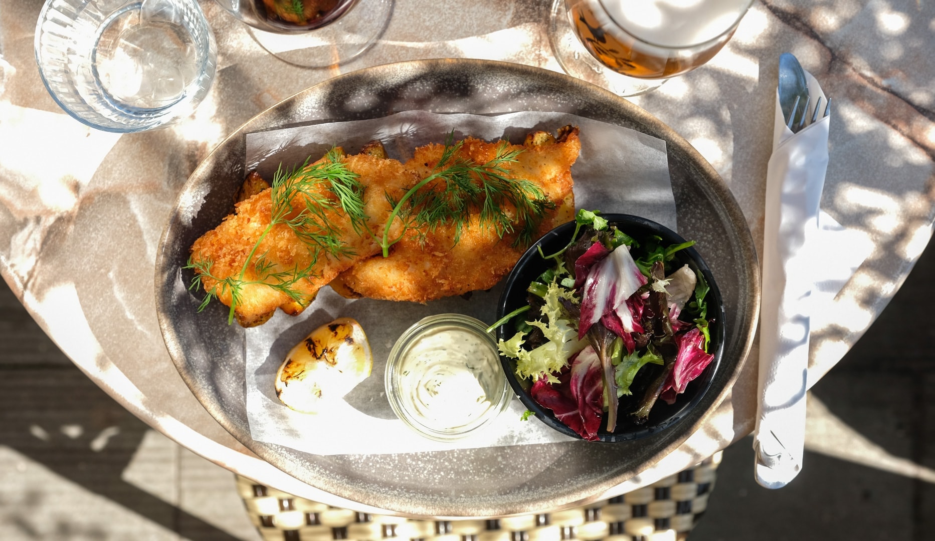 Fish n` Chips / Tartar på Café Nöah