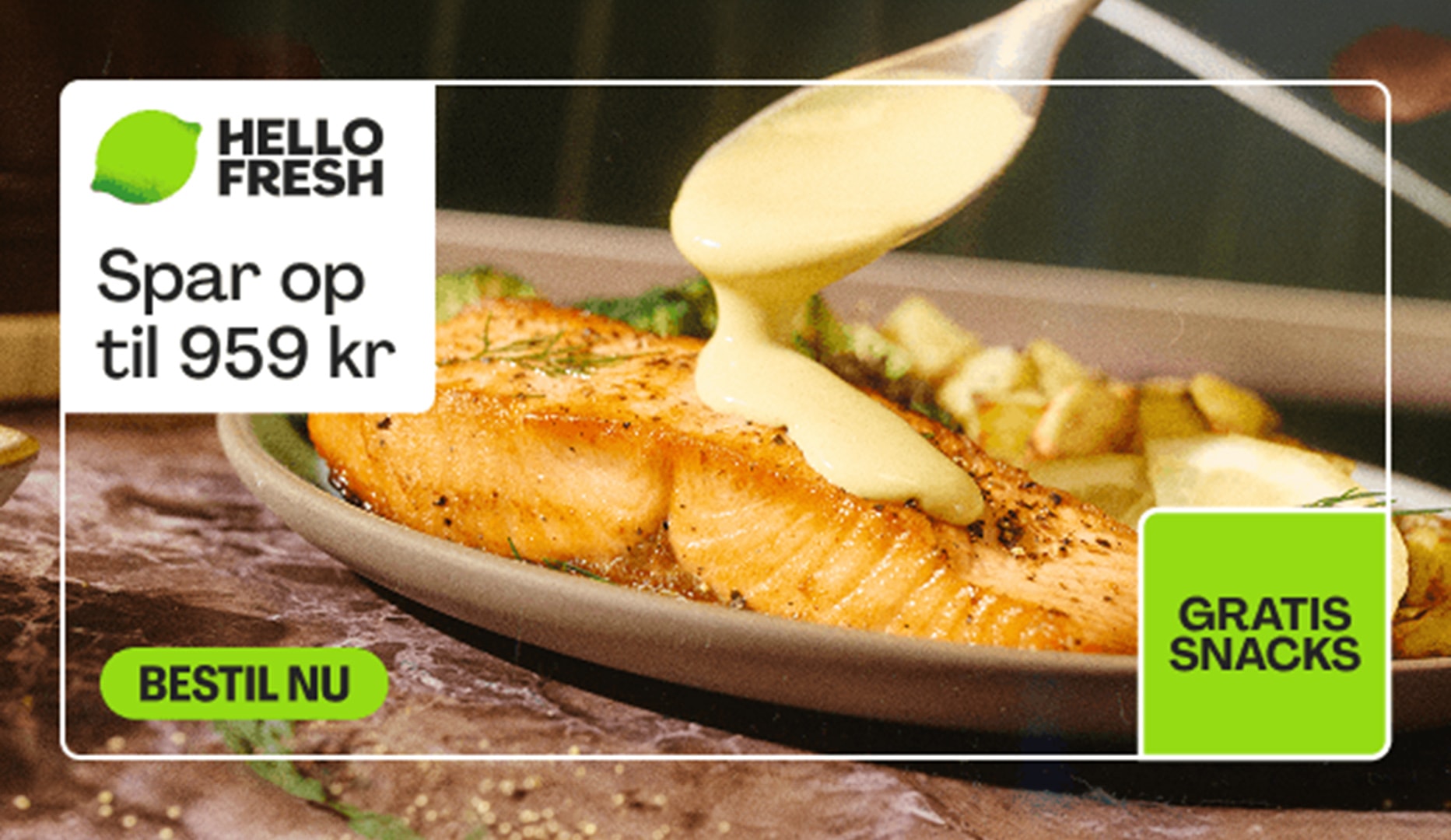 Spar Op Til 959 Kr. På 5 Måltidskasser Fra HelloFresh!