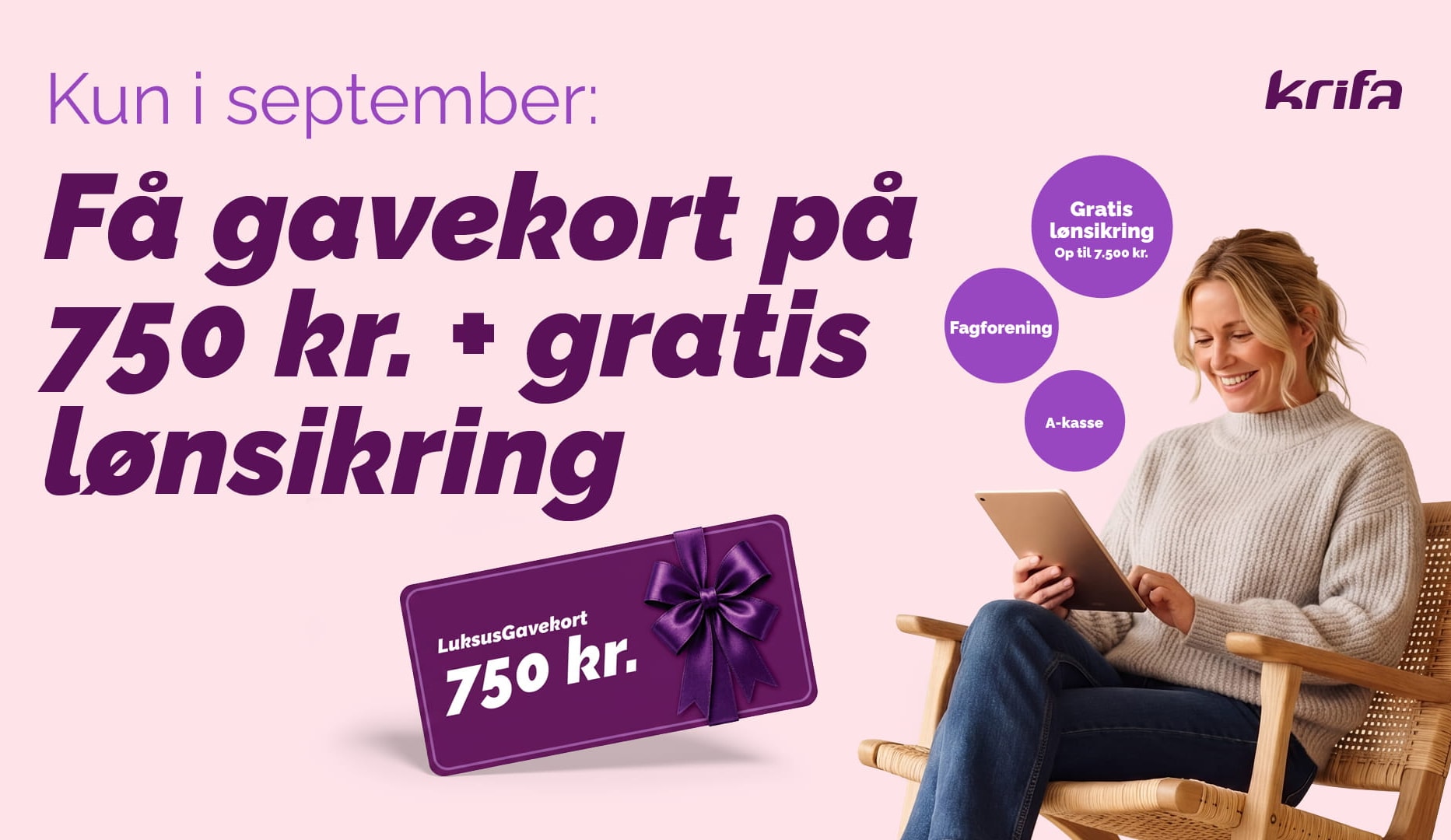 Gratis lønsikring og gavekort på 750,-