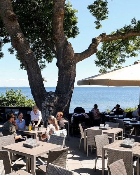 4-retters sommerfrokost på Strandmøllekroen i Klampenborg
