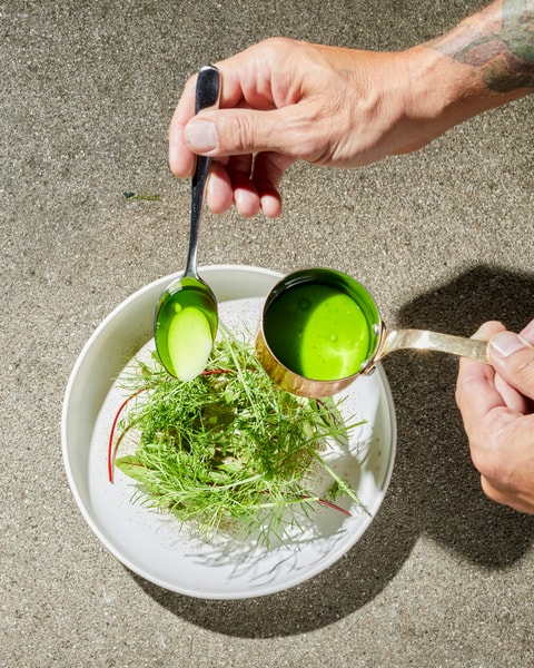 4-retters menu hos Michelin-anbefalede Meille