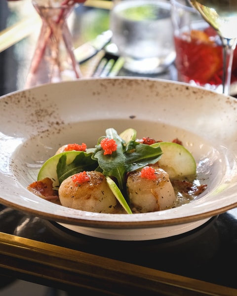 Fine-dining fiske- og skaldyrsmenu hos Lorraine | 4 serveringer