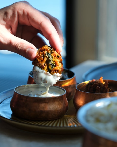 Indisk Thali Menu hos Namaste