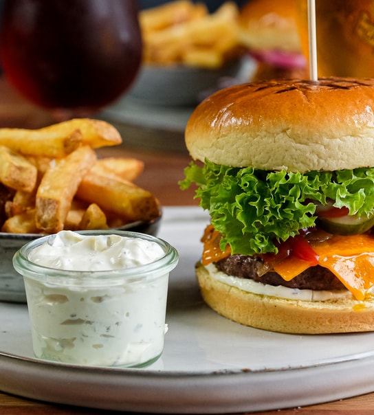 Burger/Fish'n'Chips el. Sandwich