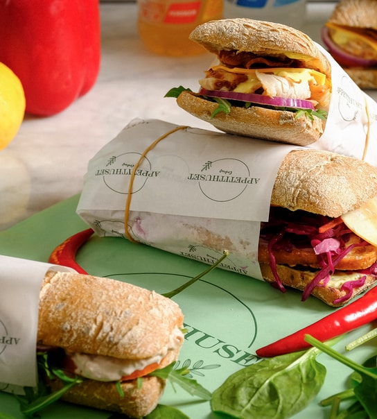 Salat bowl, sandwich el pasta + sodavand - Ordrup