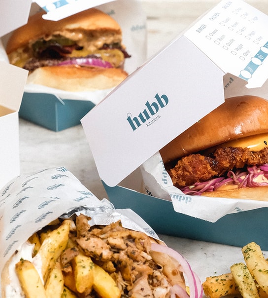 Udviklet af Michelin-trænede kokke: Valgfri combo fra takeaway-favoritten Hubb Kitchens - 5 lokationer!
