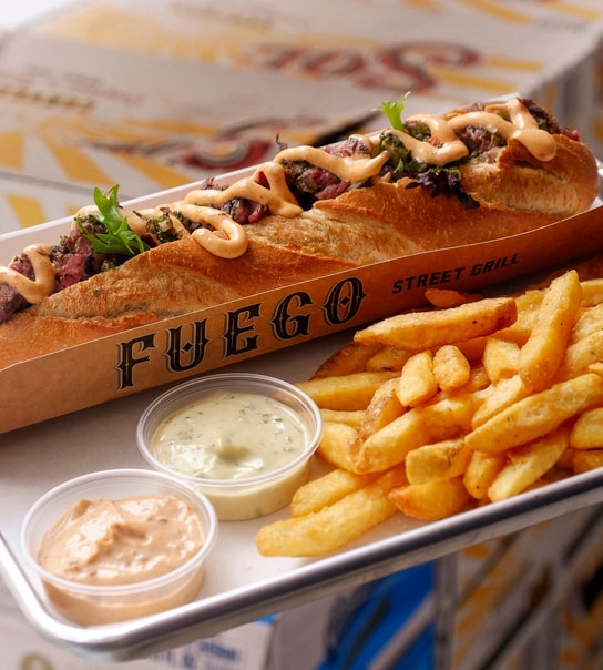 Pepito Sandwich Combo @ Fuego  - Eksplosiv Kombi af Kød, Chimichurri & Chipotle