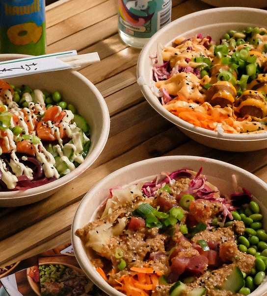 Valgfri Signature Poké Bowl @ Maui Poke - Pacific Poké Bowls Fyldt Med Friskhed!